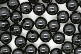 6mm Round Beads; Opaque Black 250g (approx 2240p)