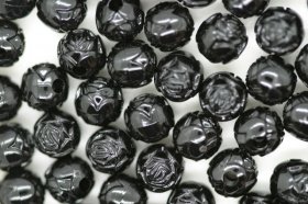 6mm Opaque Rosebuds; Black 25g
