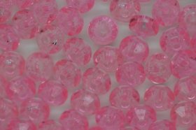 Rondelle 6mm Transparent 100 grams; Pink