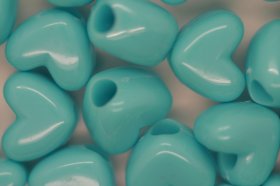 Vertical Heart Opaque; Light Turquoise 25g (approx 48p)