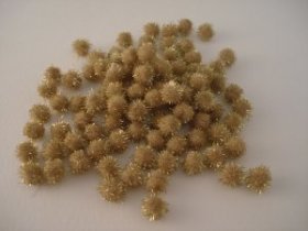 10mm Glitter Pom Pom 100p; Gold