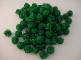 10mm Glitter Pom Pom 100p; Green