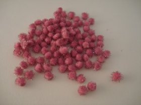 10mm Glitter Pom Pom 100p; Pink