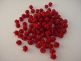 13mm Glitter Pom Pom 100p; Red