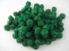 25mm Glitter Pom Pom 100p; Green