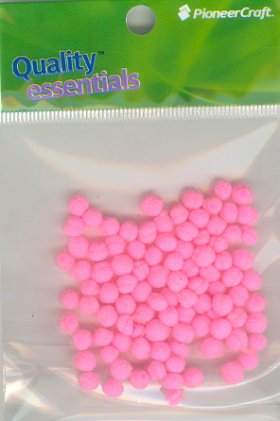 5mm Pom Poms /Chenille Poms 5mm Blossom Pink