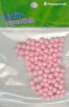 Pom Poms / Chenille Poms/ 5mm Pink