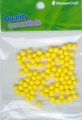 Pom Poms / Chenille Poms/ 5mm Yellow