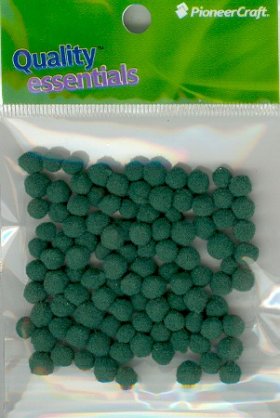 Pom Poms / Chenille Poms/ 7mm Emerald