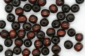 Wooden Beads, 4mm, 100 pieces, Brown (1mm hole)