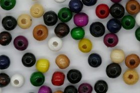 Wooden Beads, 4mm, 100 pieces, Mixed (1mm hole)