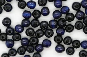 Wooden Beads, 4mm, 100 pieces, Royal (1mm hole)