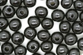 Wooden Beads, 6mm, 100 pieces, Black (2mm hole)