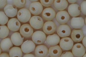 Wooden Beads, 6mm, 100 pieces, Raw (2mm hole)