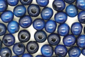 Wooden Beads, 6mm, 100 pieces, Royal (2mm hole)