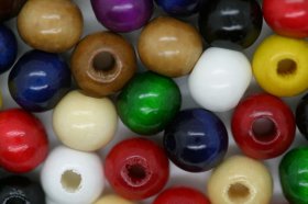Wooden Beads, 8mm, 100 pieces, Mixed (3mm hole)