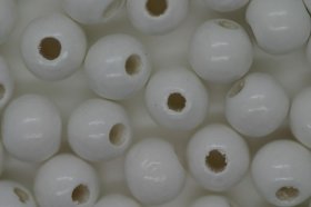 Wooden Beads, 8mm, 100 pieces, White (3mm hole)