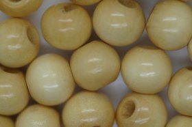 Wooden Beads, 10mm, 100 pieces, Natural (4mm hole)