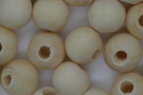 Wooden Beads, 10mm, 100 pieces, Raw (4mm hole)