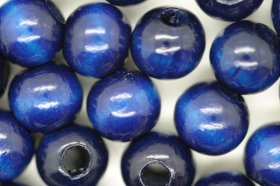Wooden Beads, 10mm, 100 pieces, Royal (4mm hole)