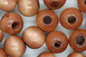 Wooden Beads, 10mm, 100 pieces, Tan (4mm hole)