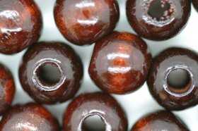 Wooden Beads, 12mm, 100 pieces, Brown (5mm hole)