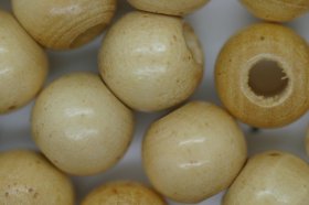 Wooden Beads, 12mm, 100 pieces, Natural (5mm hole)