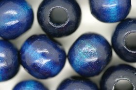 Wooden Beads, 12mm, 100 pieces, Royal (5mm hole)