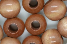 Wooden Beads, 12mm, 100 pieces, Tan (5mm hole)