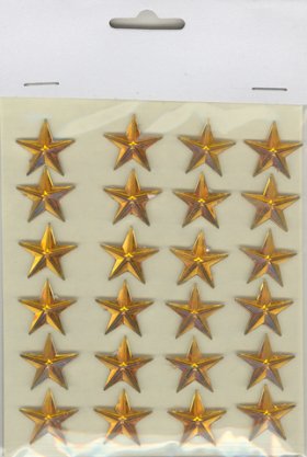 Adesive Acrylic Gold 20mm Stars 24p