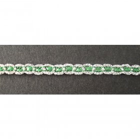 Braid Silver/Emerald, price per mtr