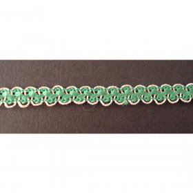 Braid Silver Thick / Emerald per mtr