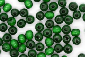 Wooden Beads, 4mm, 100 pieces, Green (1mm hole)